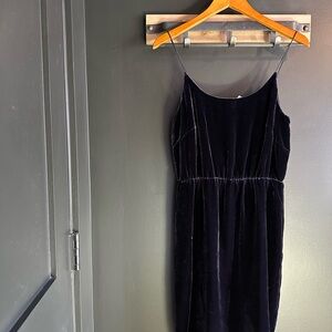 J. Crew Midnight Blue Velvet Mini Dress NWT